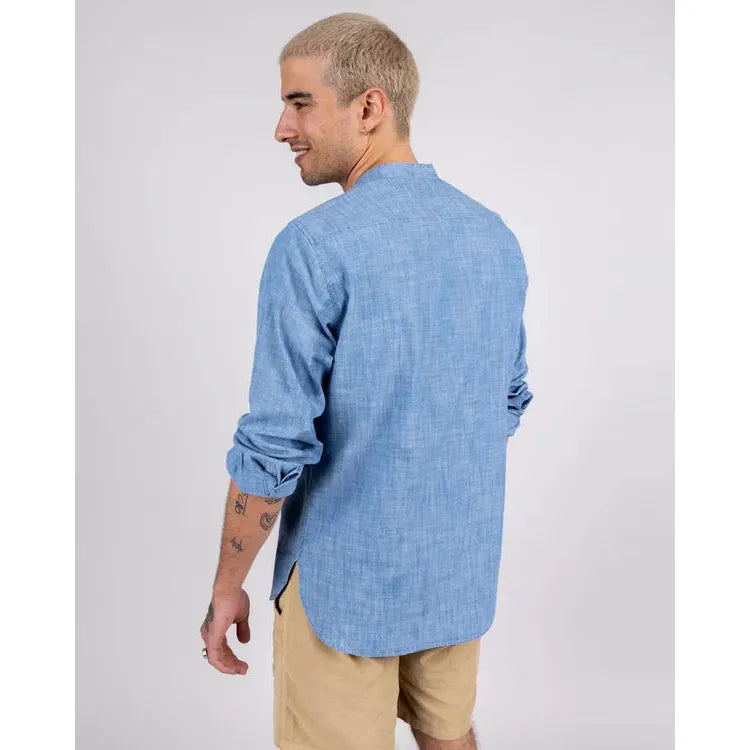 Denim Henley Shirt Indigo