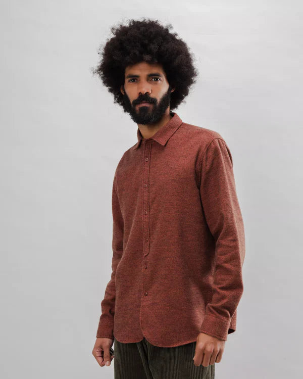 Mouline Flannel Overshirt Made Of Organic Cotton