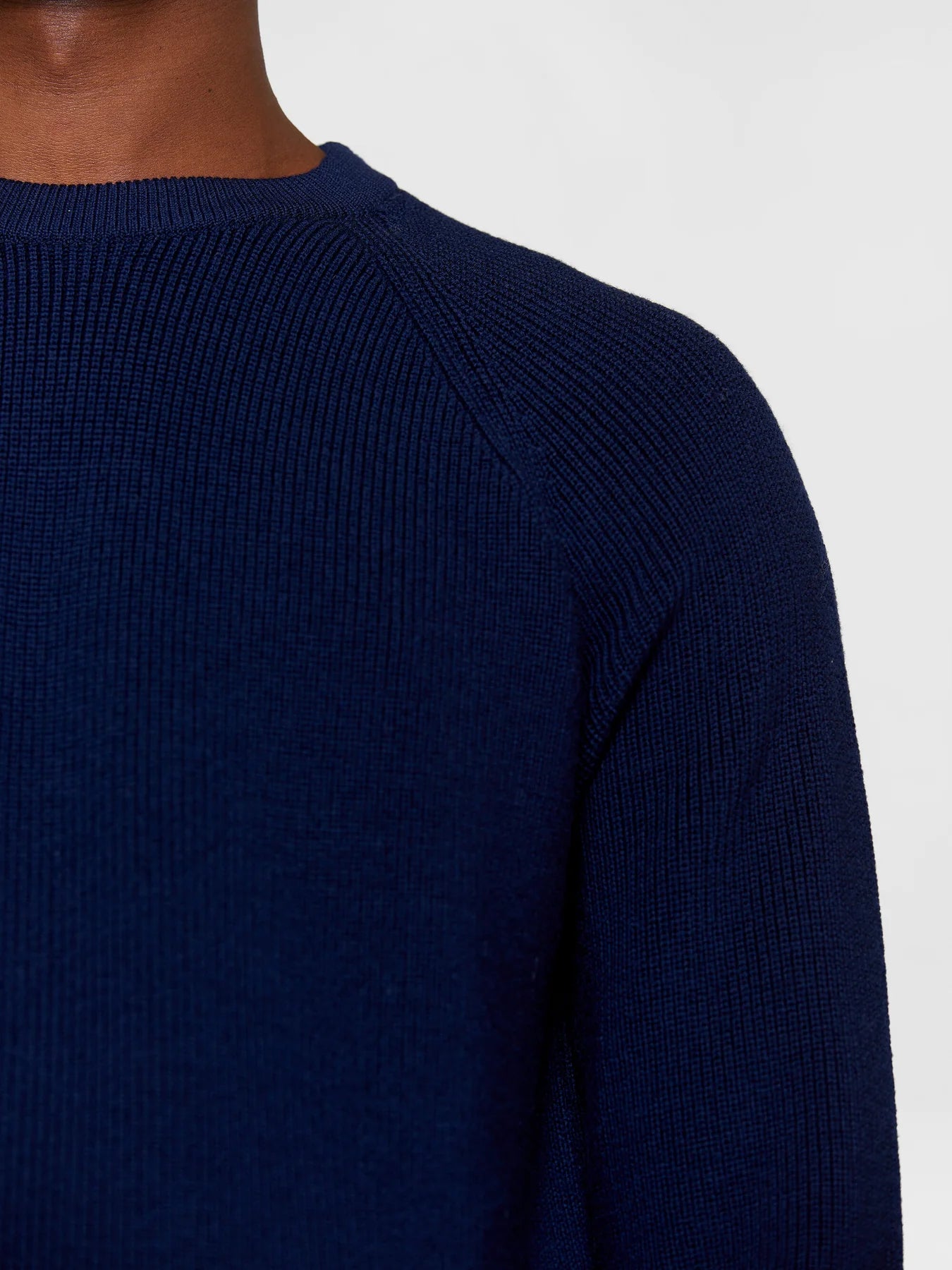 O-neck Rib Knit Made Of Merino Wool