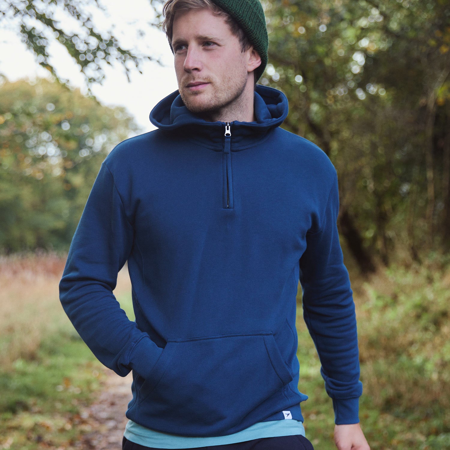 Birling Quarter Zip Hoodie Made From Organic Cotton