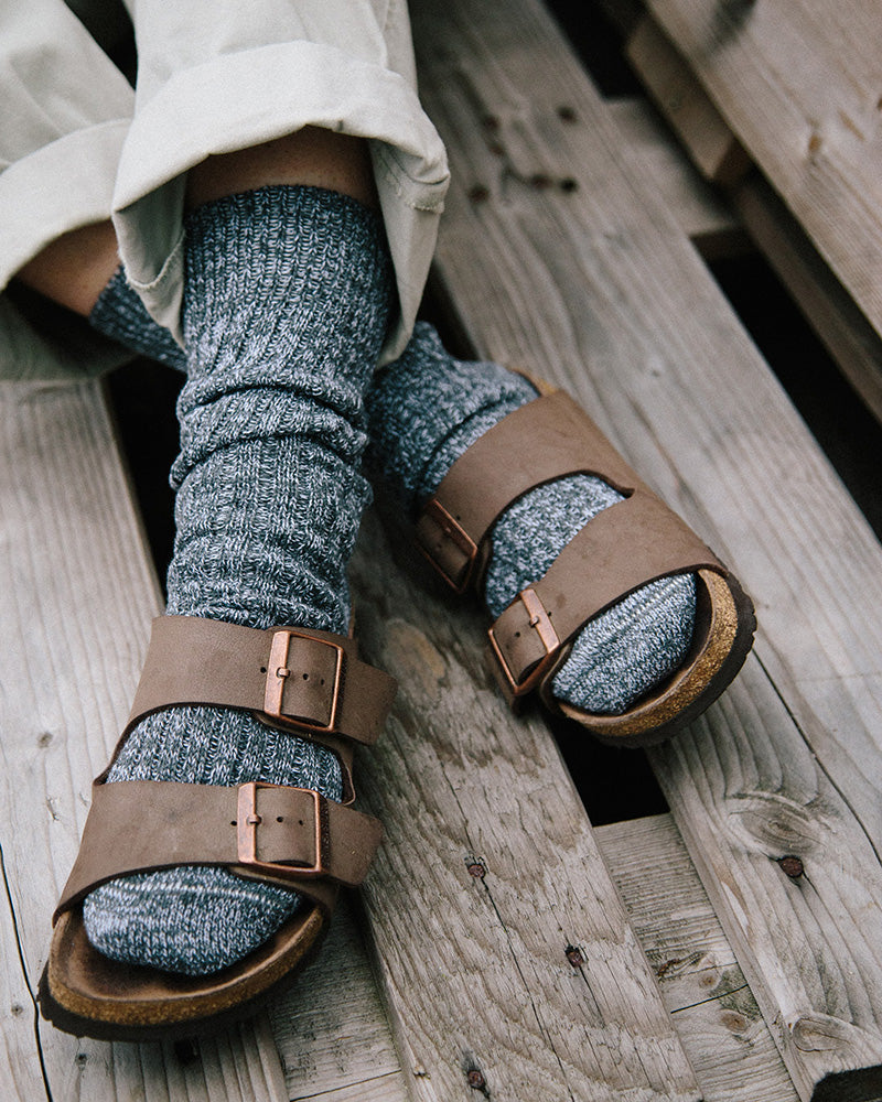 The Carlyle 100% Recycled Teal Fleck Socks Made Of Cotton Mix