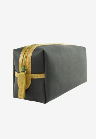 Elvis and Kresse Washbag Medium - Black with Yellow Trim