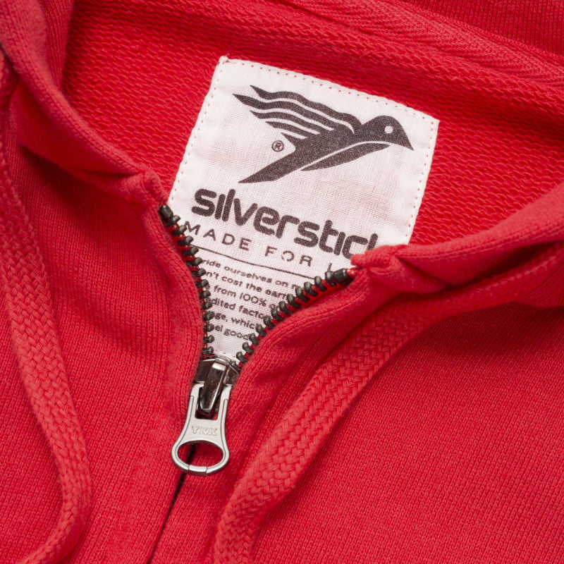 Midweight Zip Hoodie in Red Made Of Organic Cotton